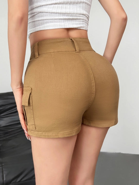 Pocket Denim Culotte Shorts